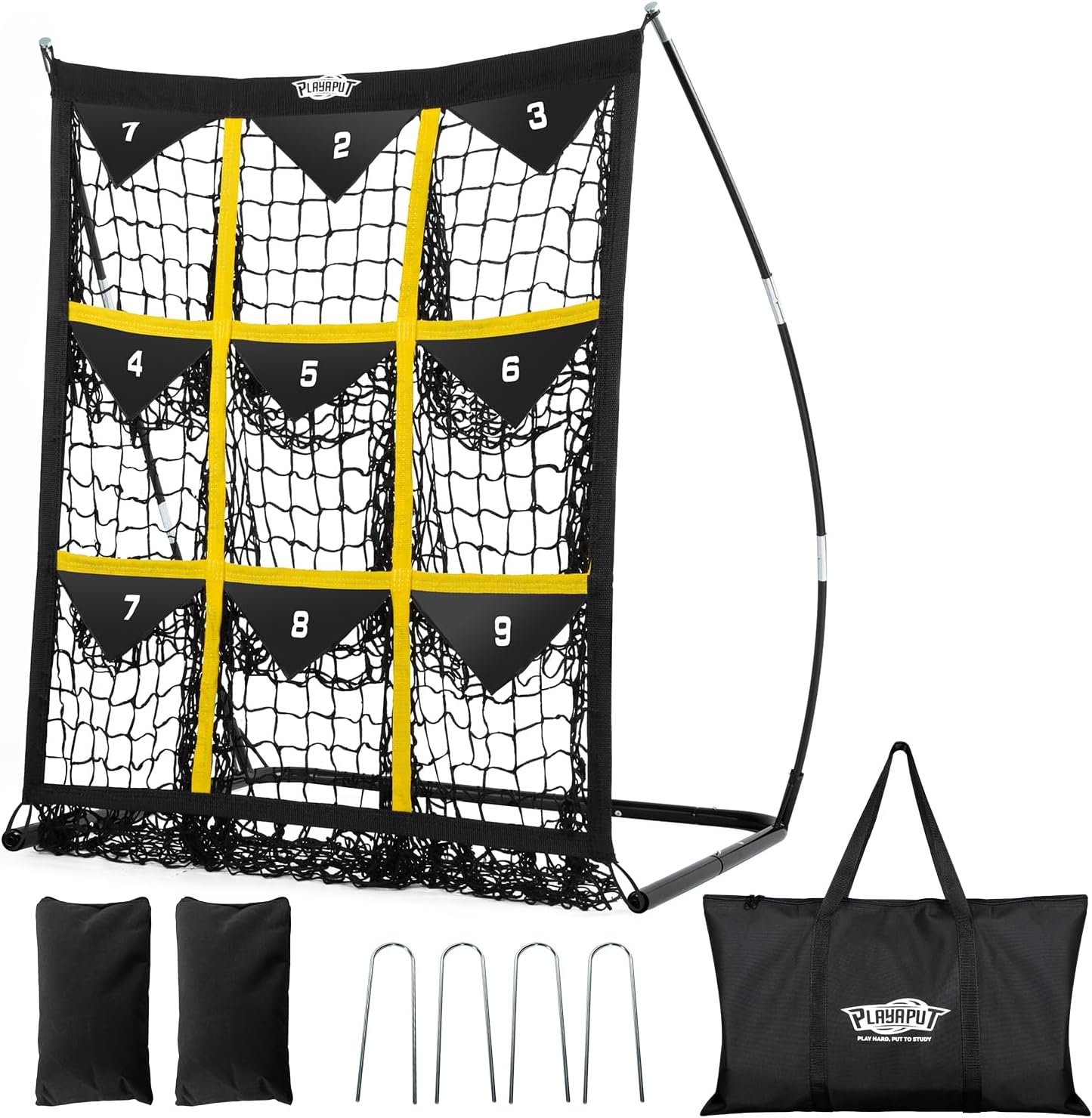 9 Hole Pitching Net For Baseball & Softball Training Aid