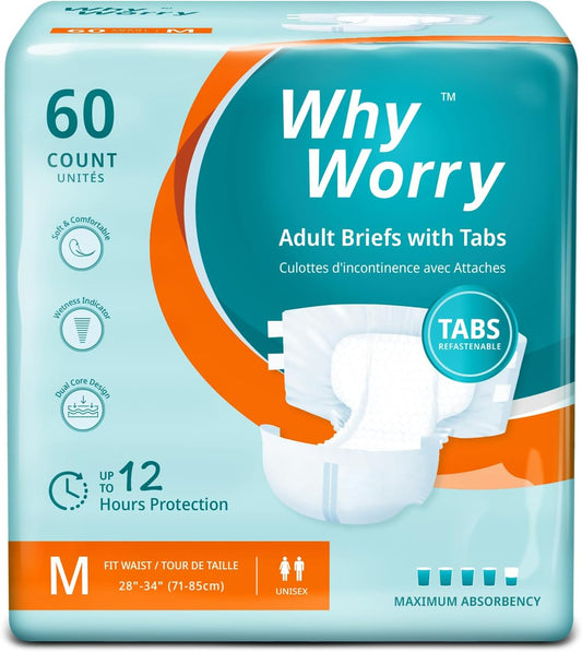 Overnight Absorbent Adult Diapers - Odor Control - 60 ct