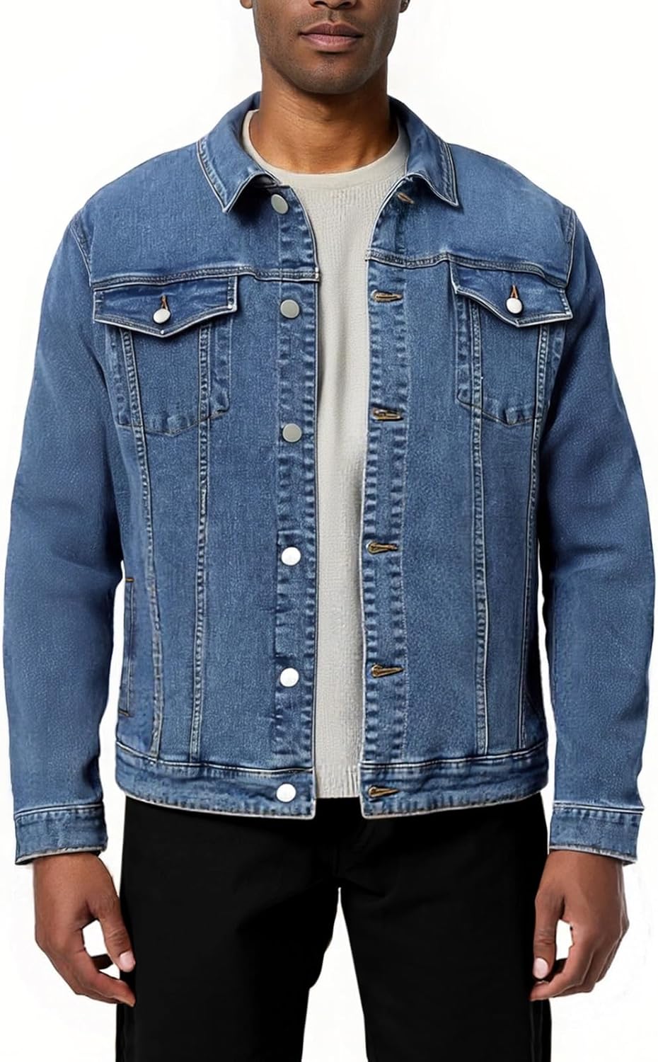 LONGBIDA Men's Casual Classic Denim Jacket for Stylish Comfort