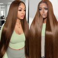 Chocolate Brown 13x6 Lace Front Wig Human Hair - 180% Density