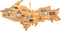 Michigan Upper Peninsula State Shaped Cutting Board and Charcuterie