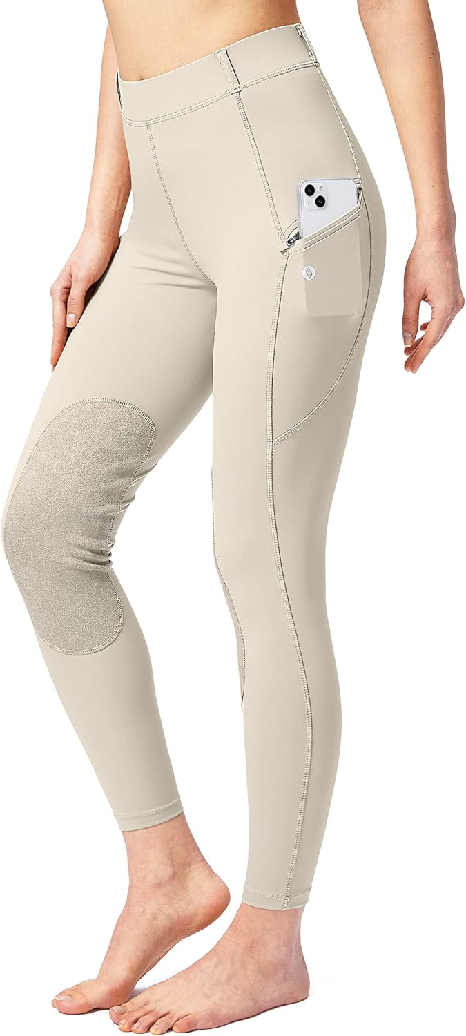 SANTINY Women's Horse Riding Pants with Zipper Pockets