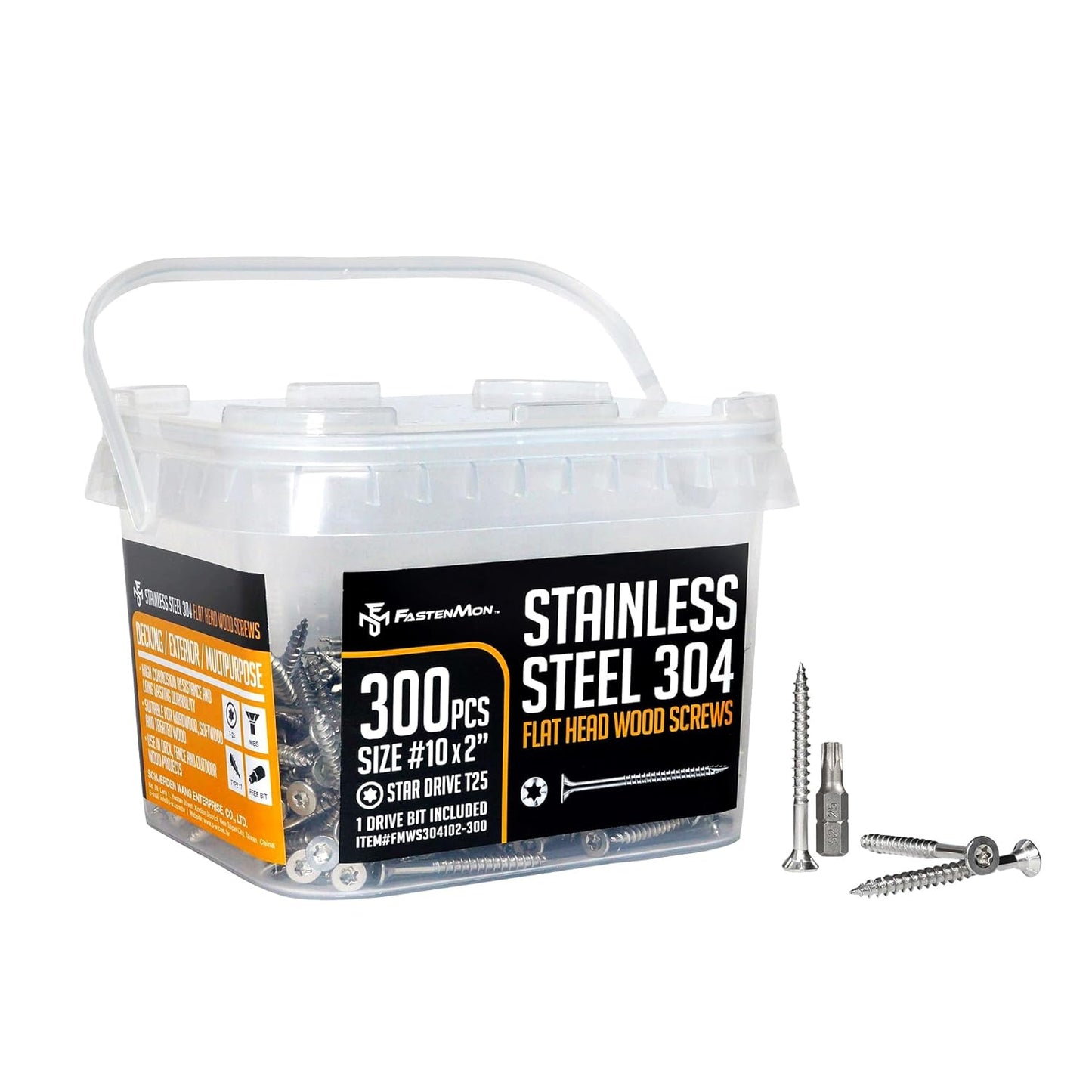 Stainless Steel Deck Screws for Outdoor Wood Projects, 300 PCS