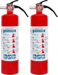2 Pack ABC Dry Chemical Fire Extinguishers 2.5 lb - Compact Home