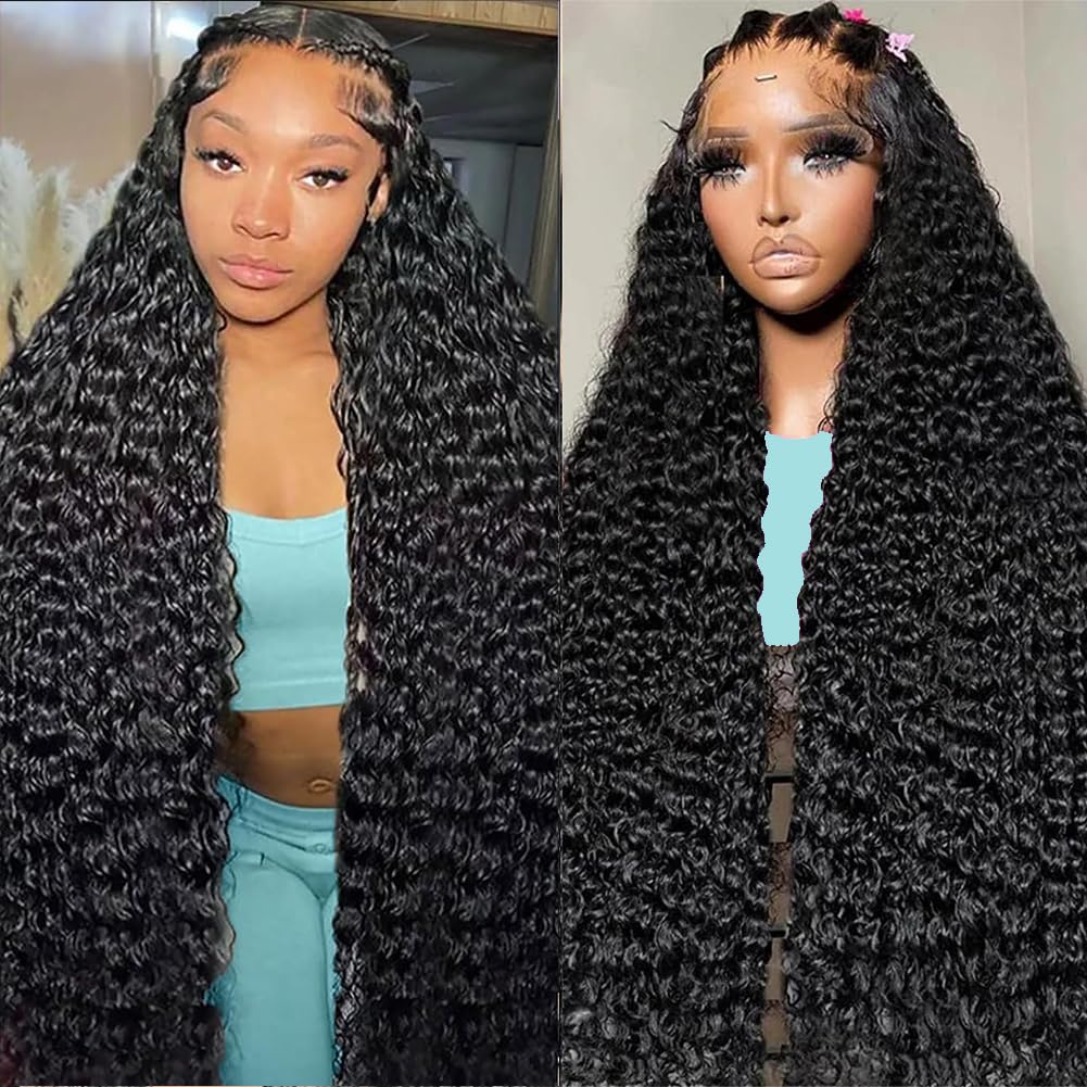 36 Inch Deep Wave Lace Front Wigs Human Hair for All Occasions