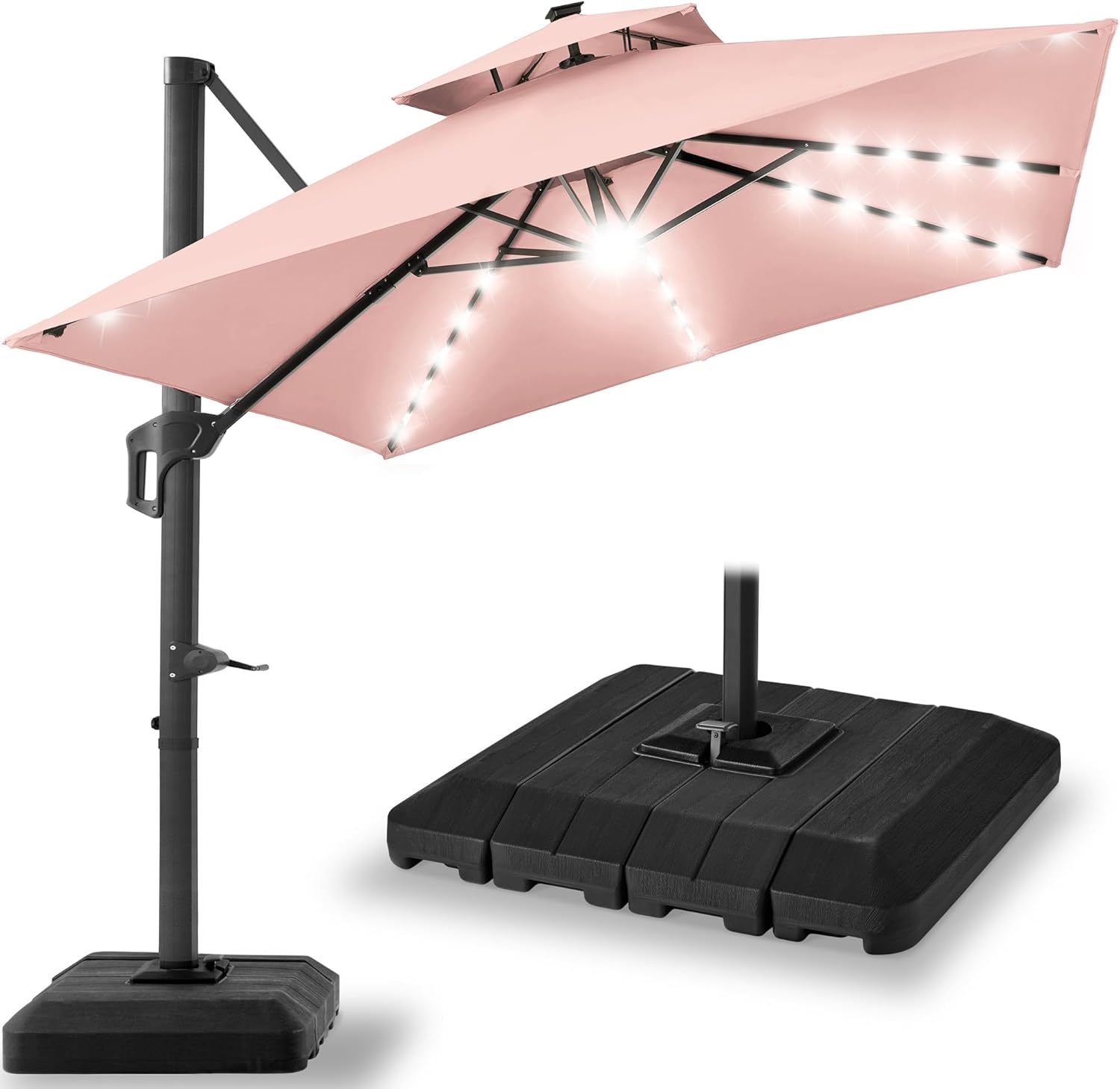 Best Choice Products 10x10ft Cantilever Patio Umbrella with Base