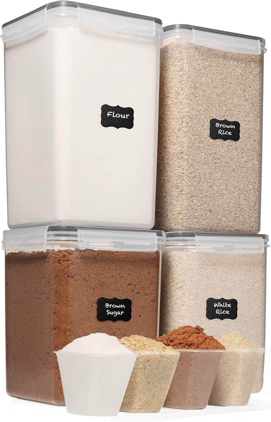 Large Airtight Food Storage Containers for Flour and Sugar