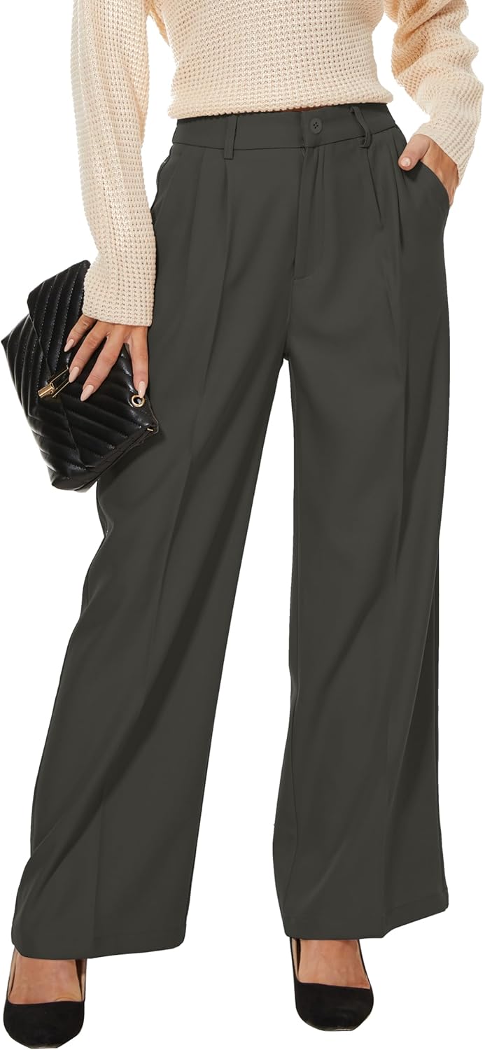 Women Office Wide High Waist Pants for Work and Casual Wear