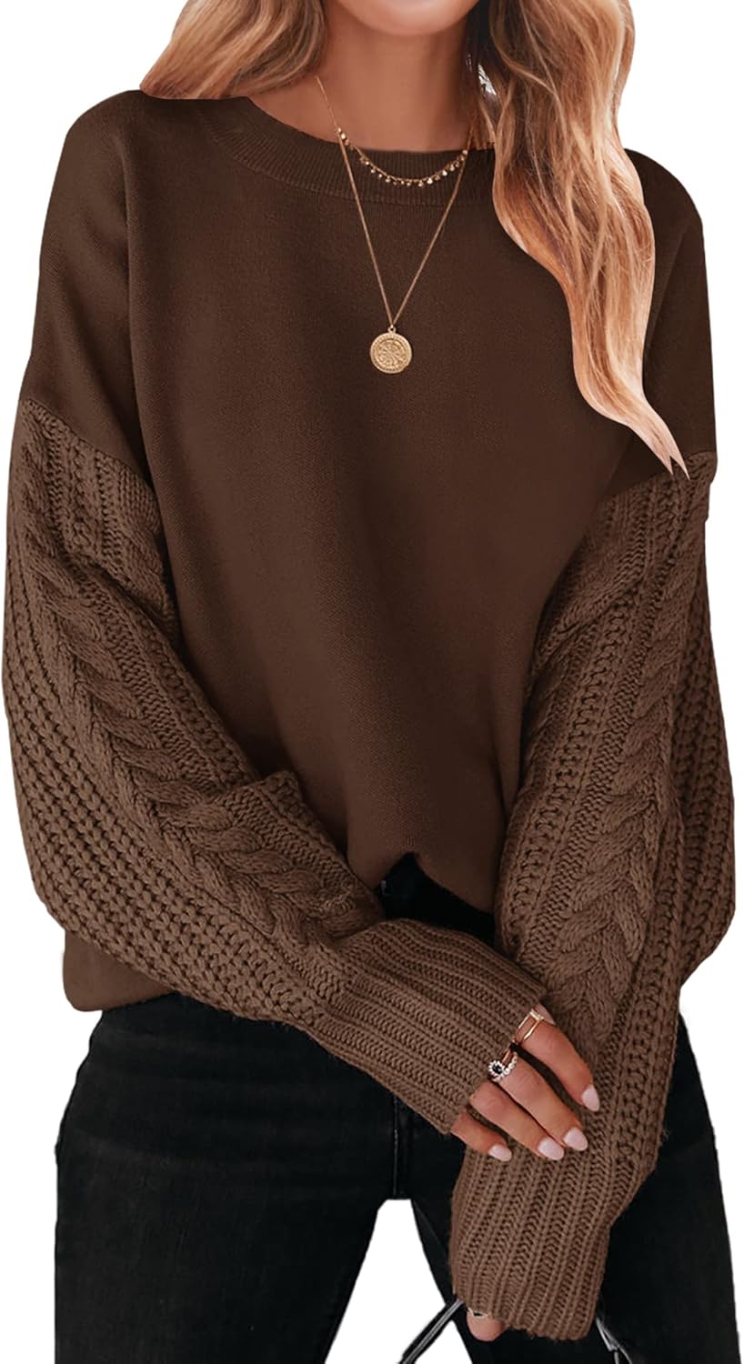 ZESICA Women's Oversized Pullover Sweater for Fall Fashion