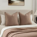 MIULEE Decorative Euro Sham Pillow Covers 26x26 - Neutral Boho Linen