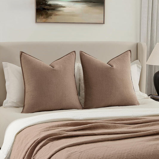 MIULEE Decorative Euro Sham Pillow Covers for Boho Farmhouse Decor