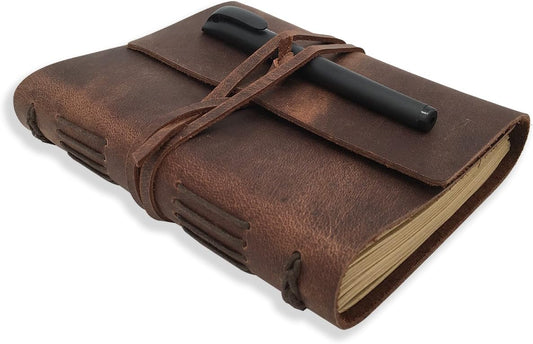CooLeathor Handmade Leather Journal - Premium Daily Notepad