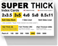 2,000 SUPER THICK 3x5 index cards 14pt - Durable archival bulk pack