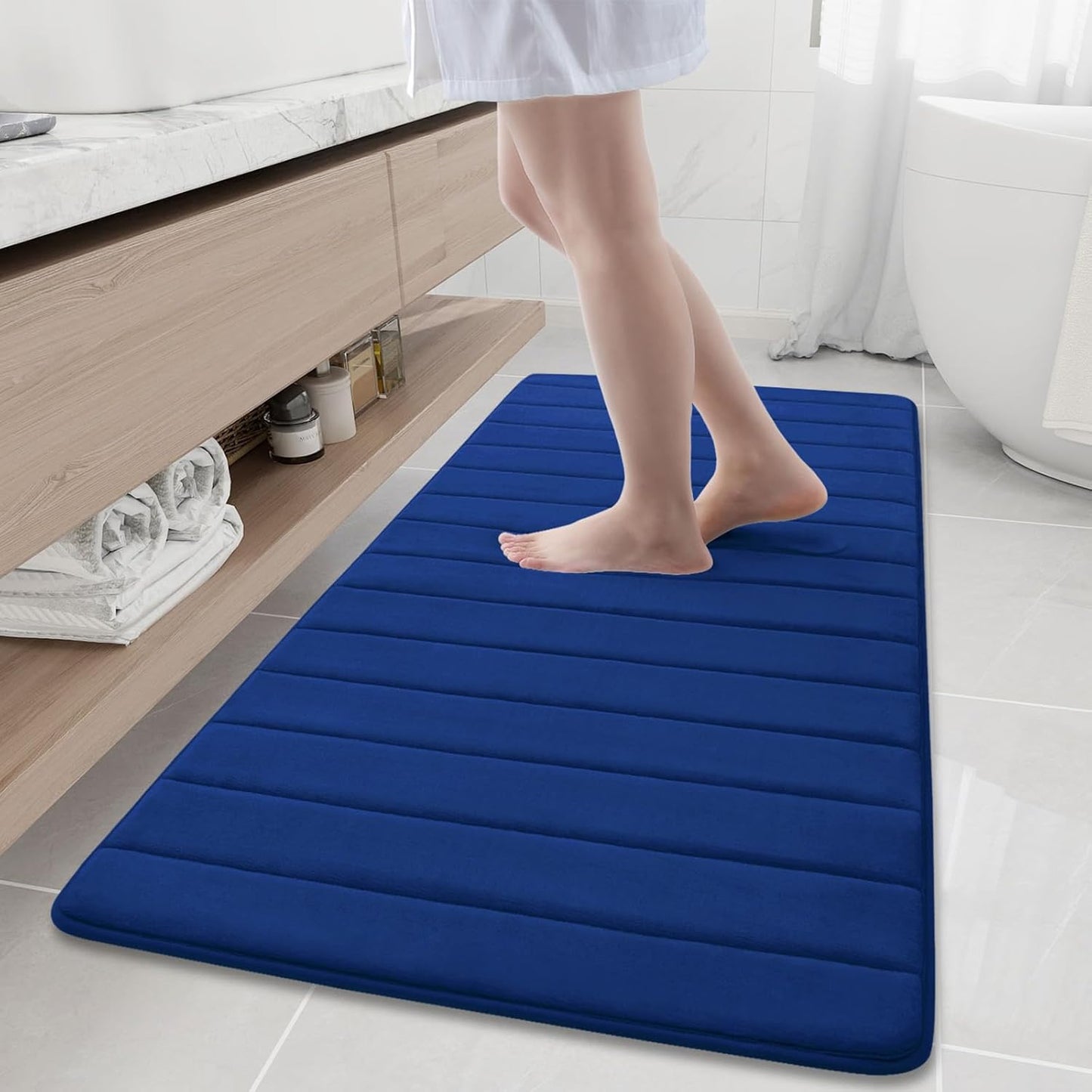 Buganda Memory Foam Bath Mat - Ultra Soft Non-Slip Rug 60in x 24in