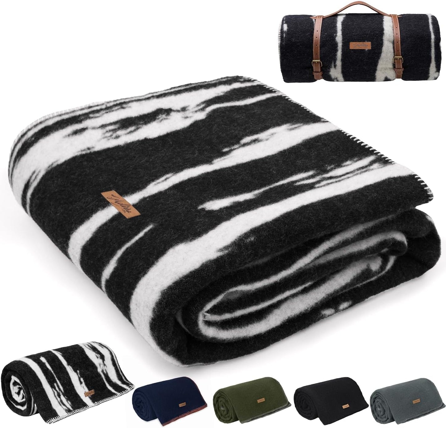 100% Wool Blanket for Camping, Outdoors, and Sporting Events