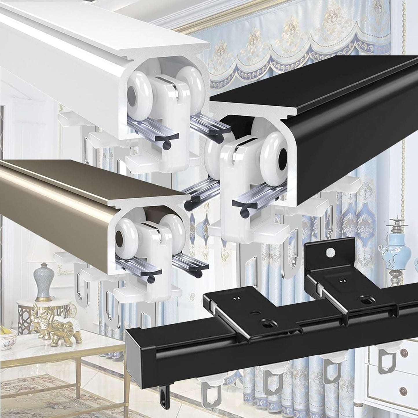 Easy Install Sliding Curtain Track - Versatile Use!