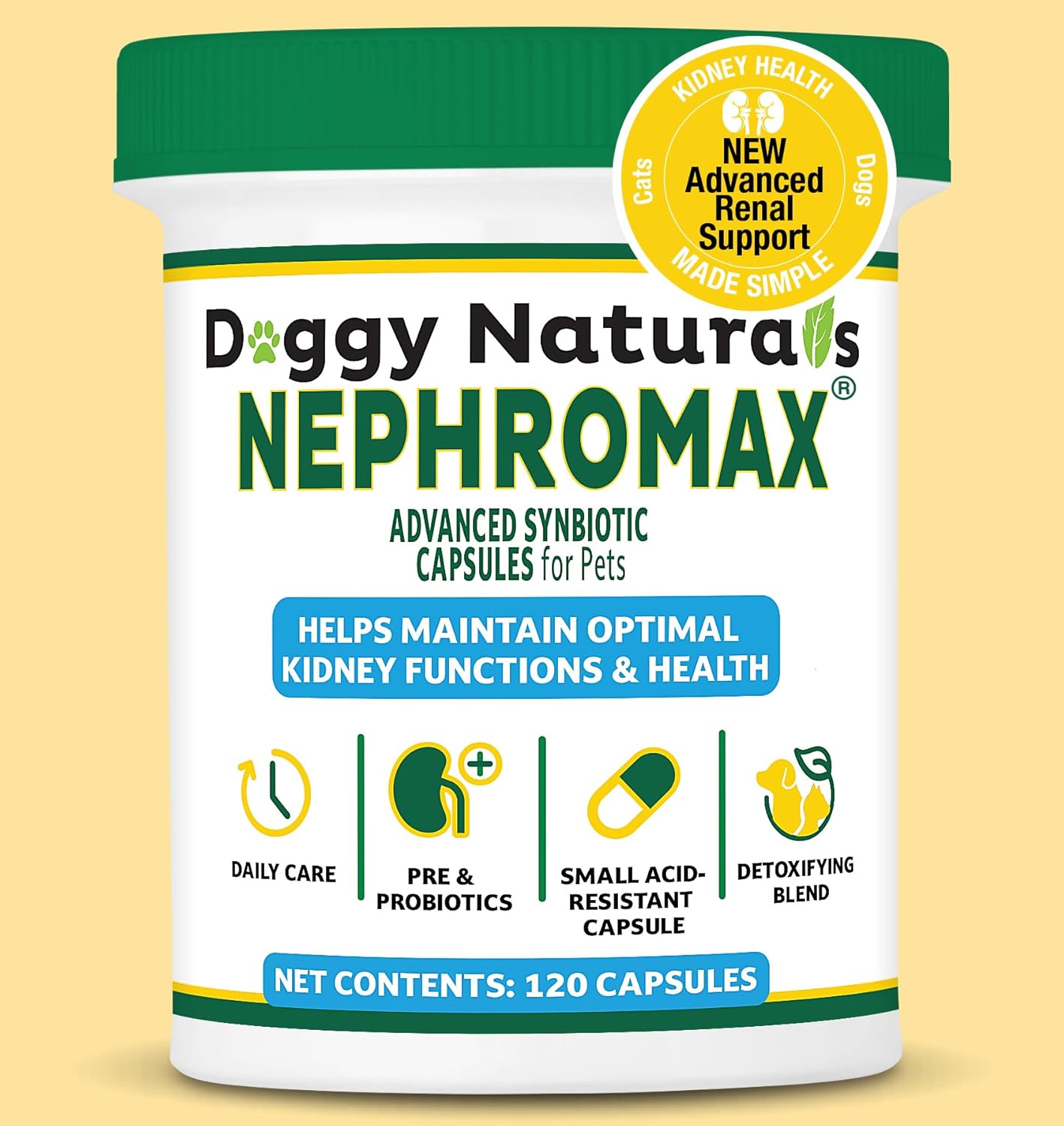 NEPHROMAX Synbiotic Capsules for Optimal Kidney Support in Pets
