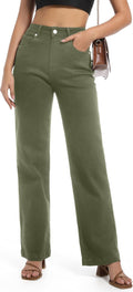 Women's High Waisted Straight Leg Jeans - Flattering Stretch Fit denim