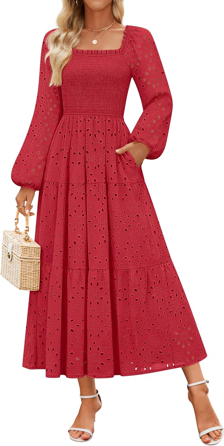 ZESICA Women's Fall Long Sleeve Maxi Dresses for Every Occasion