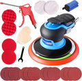 6 Inch Pneumatic Air Sander Kit - Dual-Action for Auto Body Work
