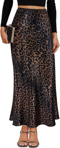 VividMosaic Satin High Waisted Maxi Skirt 2025 - Flattering A-Line 95%