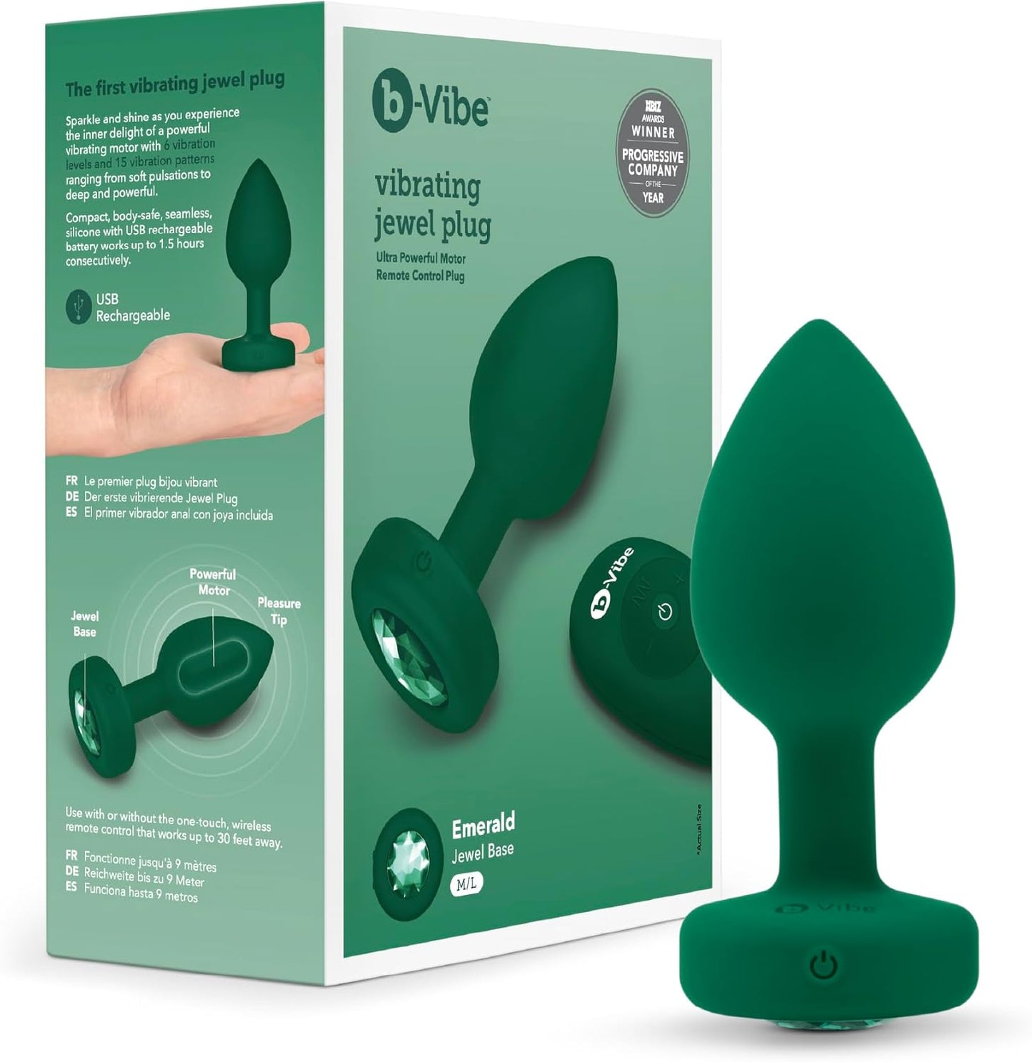 B-Vibe Vibrating Anal Jewel Remote Control Butt Plug Vibrator