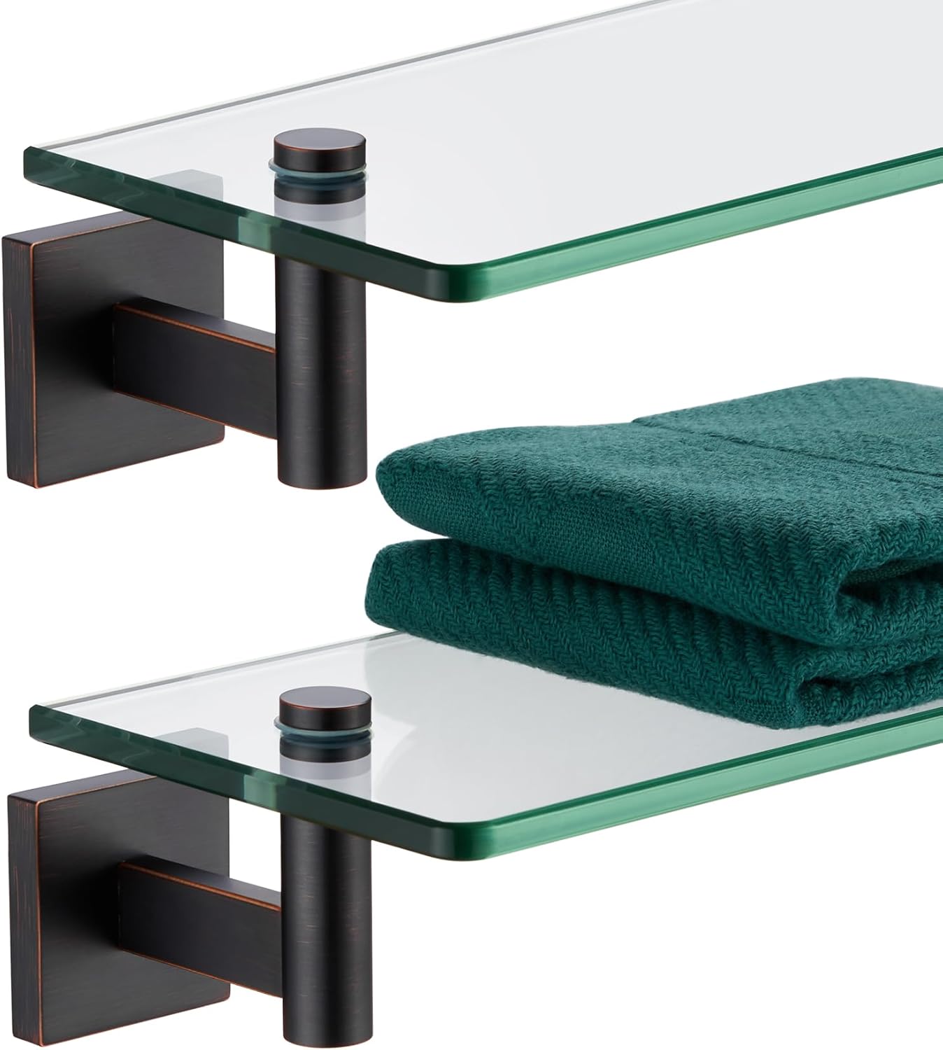 KOKOSIRI Wall Shelves for Bathroom with Tempered Glass Design