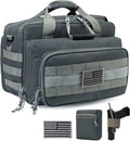 Gun Case Bag Deluxe Medium Size Pistol Range Case - Lockable, MOLLE