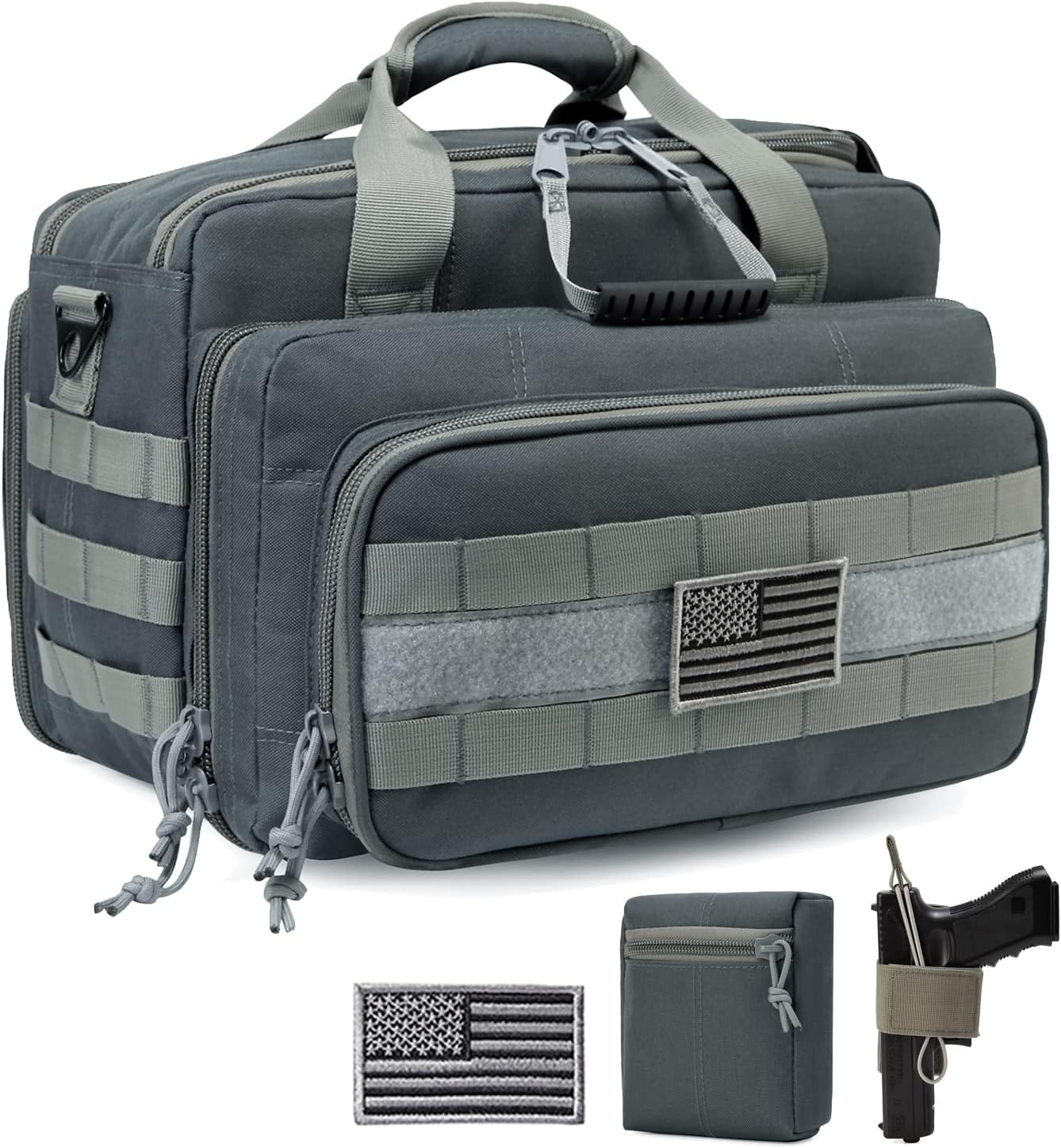 Gun Case Bag Deluxe Medium Size for 2~4 Pistols with Lockable Zipper