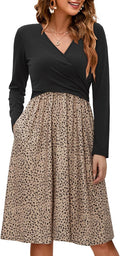 V-Neck Maternity Nursing Dress with Pockets - Comfortable Everyday Fit