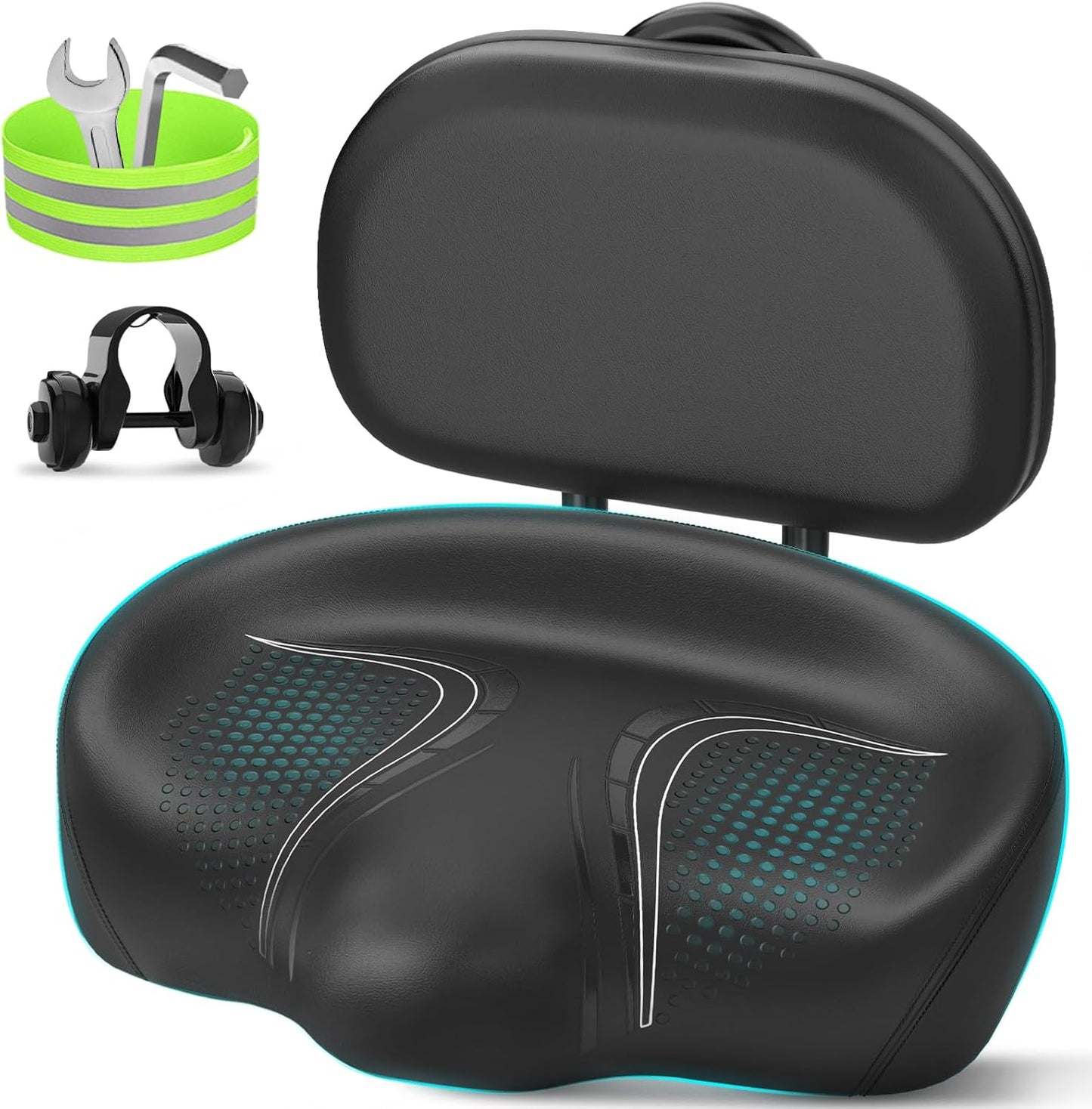 BLUEWIND New Noseless Oversized Bike Seat with Backrest Design