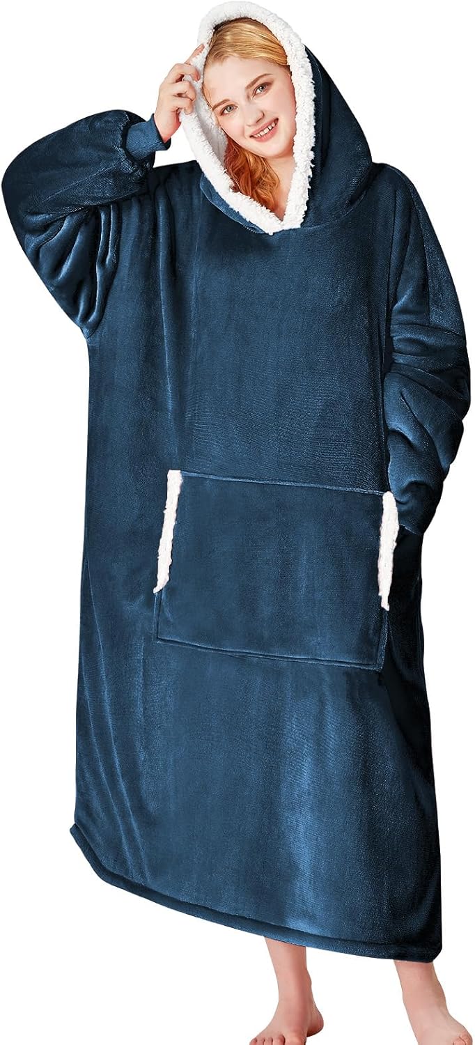 yescool Hooded Blanket Sweatshirt - Cozy Sherpa Fleece