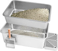 Litter Box Extra Large 23.5in Odor-Resistant Double-Layer Sifting