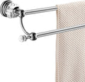 Chrome Towel Bar Adjustable Double Towel Holder - Crystal Accent