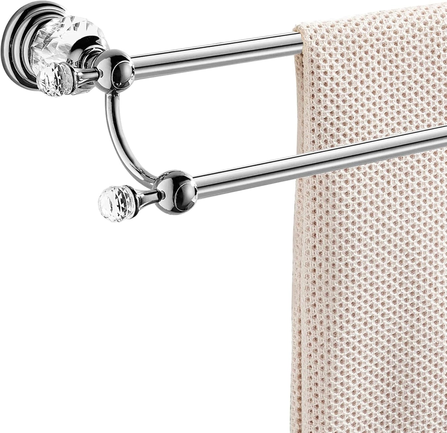 WINCASE Chrome Towel Bar with Adjustable Double Holder Design