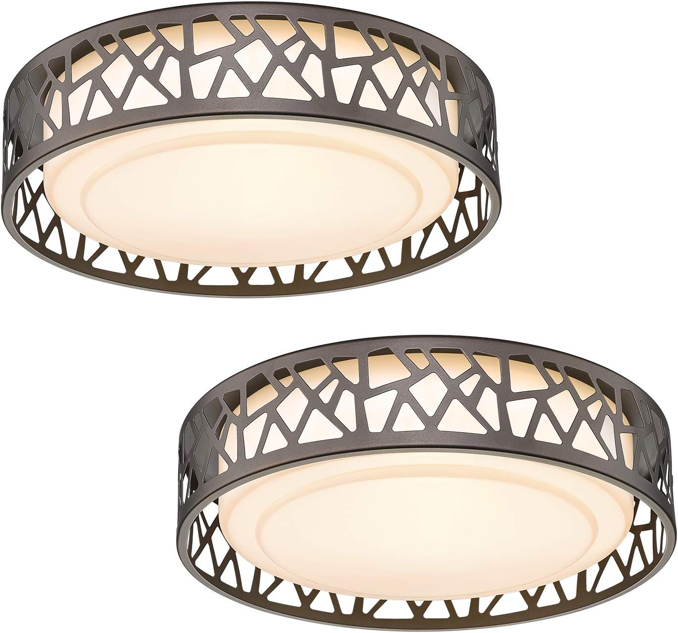 Flush Mount Light 2 Pack, 12in 15W LED Ceiling Fixtures