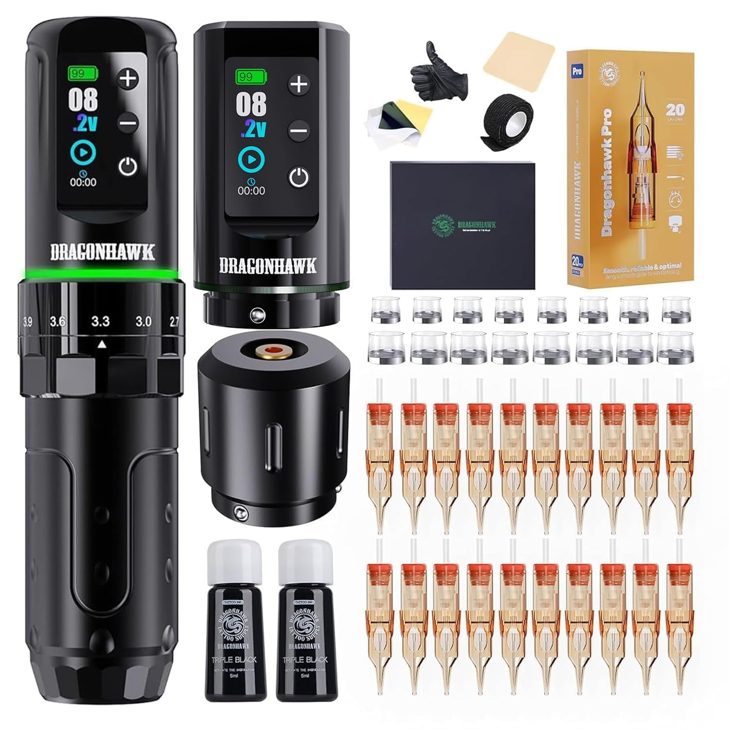 Dragonhawk L3 Tattoo Kit: Cordless Tattoo Gun for Professionals