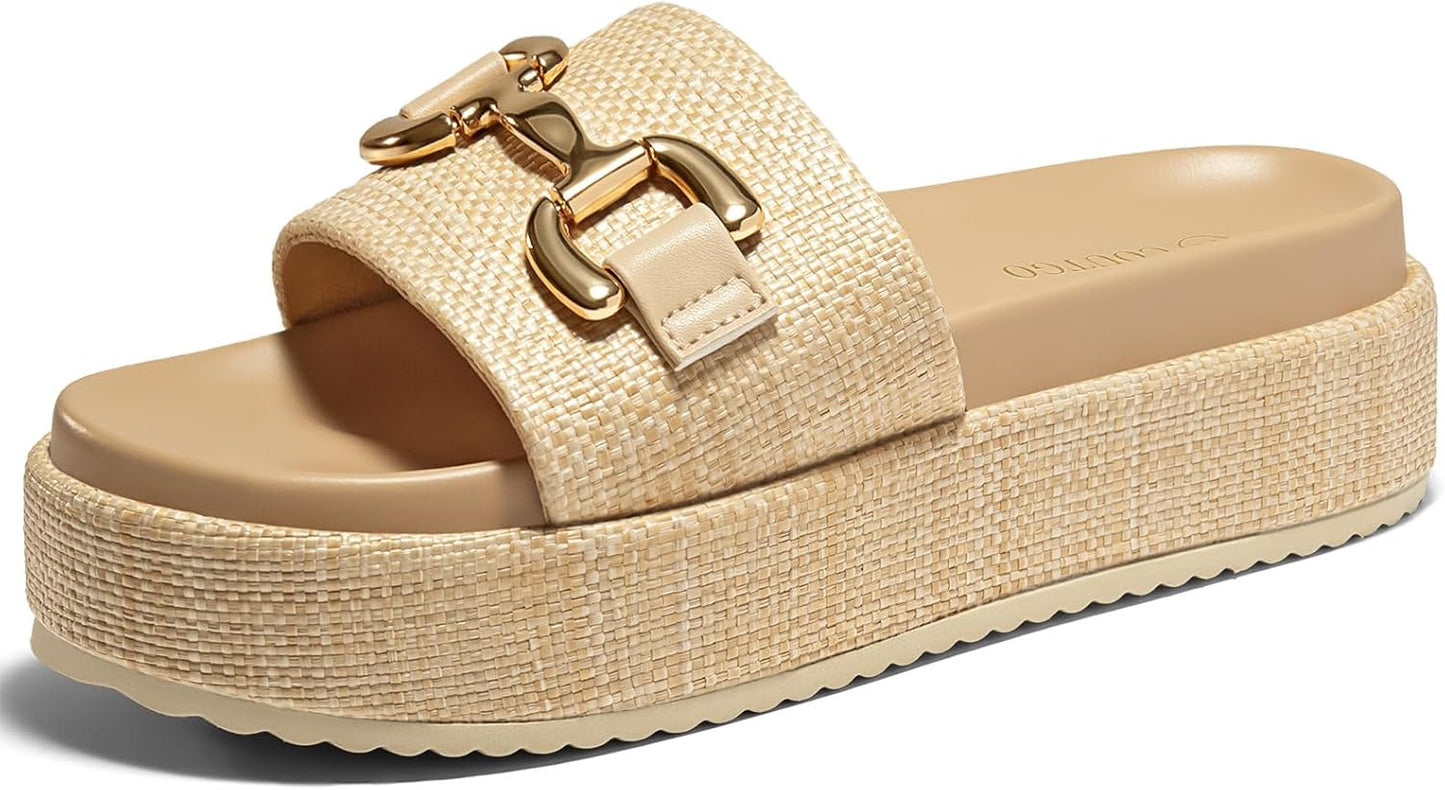 Coutgo Womens Platform Sandals for Stylish Summer Comfort