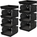 Lifewit Plastic Stackable Storage Baskets 4-Tier - Space-Saving