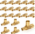 3/4 in x 1/2 in x 3/4 in PEX Reducing Tee 20-Pack - Durable Brass
