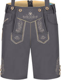 Lukas Men Bavarian Softshell Shorts with Suspenders - Traditional Look