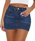 Women Low Waisted Denim Mini Skirt with Pockets - Cute Y2K Style
