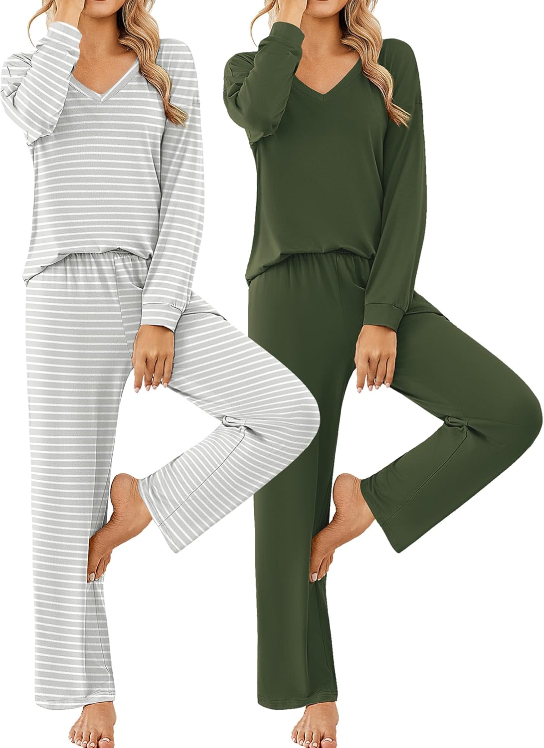 Ekouaer Womens 2 Pack Pajama Sets for Comfort and Style