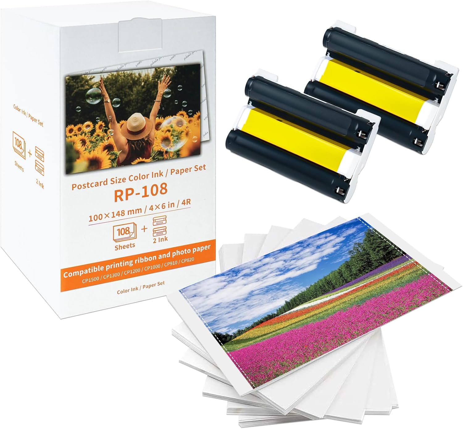 Compatible RP-108 Ink Cartridge and Paper Set for Canon Selphy