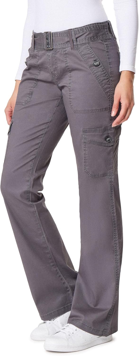 WallFlower Women's Feisty Curvy Cargo Flare Pants for Juniors