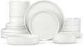 Herogo Dinnerware Sets with Pasta Bowls, 16 Piece for 4