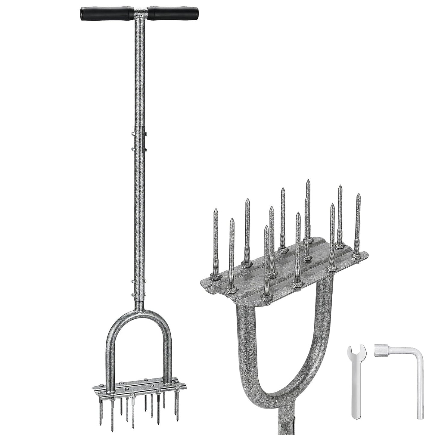 Efficient Lawn Aerator Tool with 12 Heavy-Duty Iron Spikes