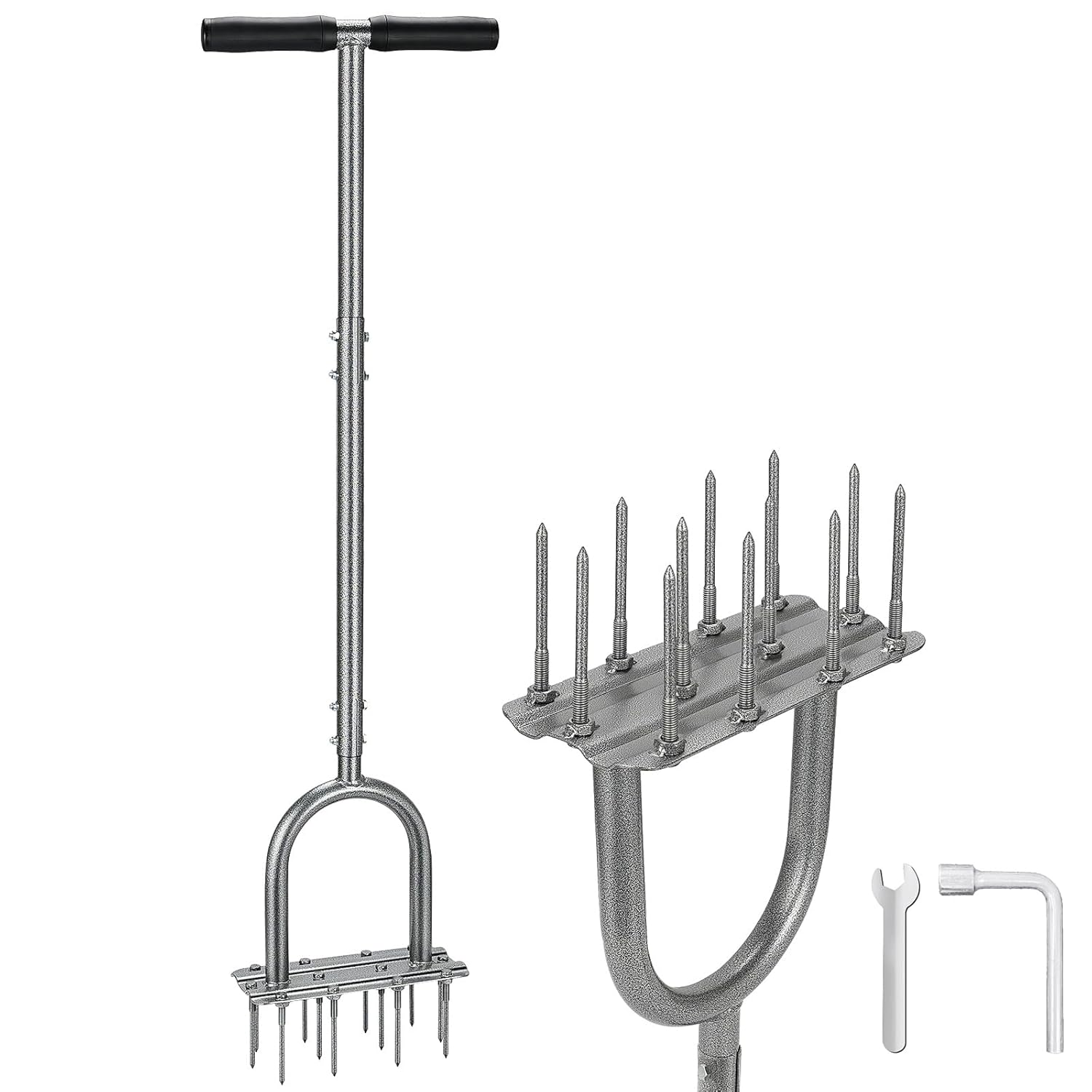 Efficient Lawn Aerator Tool with 12 Heavy-Duty Iron Spikes