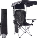 Portable Folding Camping Chairs with Canopy Shade for Outdoors