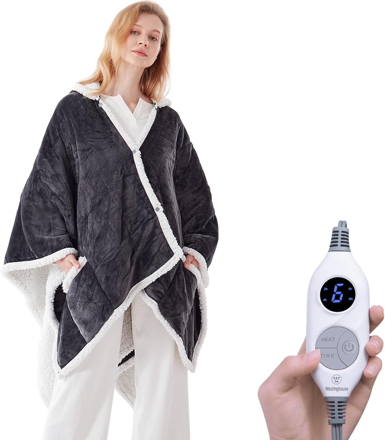Wearable Heated Throw Blanket for Cozy Comfort and Warmth